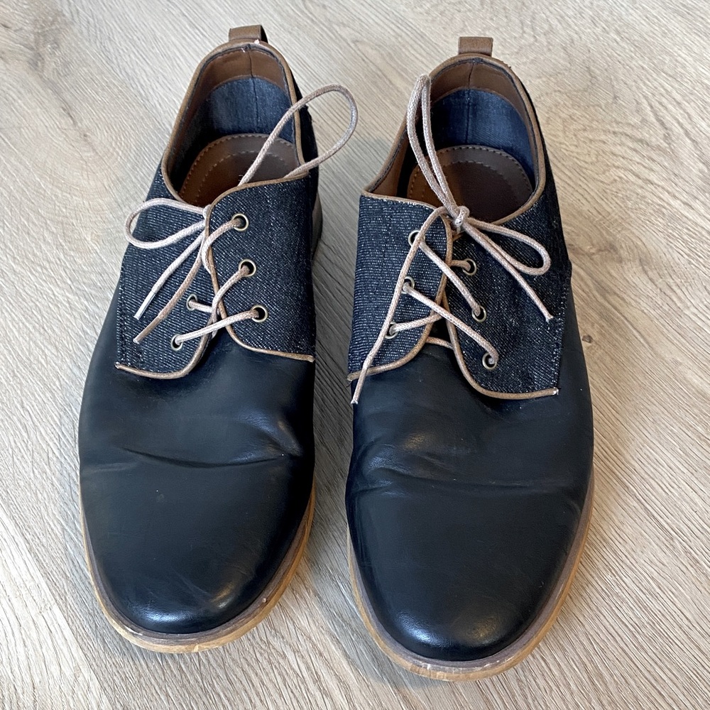 Call It Spring Black and Denim Oxfords
